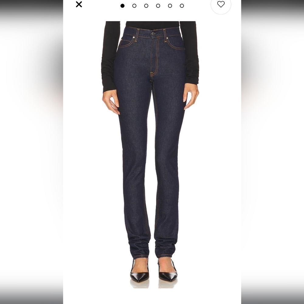 GRLFRND The Bryn Mid Rise Dark Blue Skinny Jeans